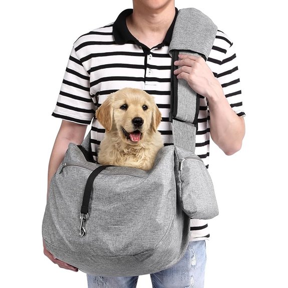 Ownpets XL Dog Sling 15-25lbs Hands-Free Carrier with Bottom Support Pad