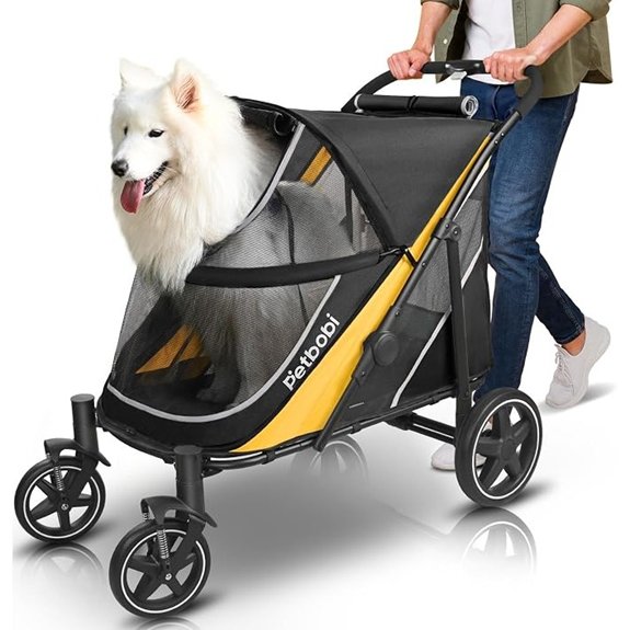 Petbobi Dog Stroller for Large Medium Dogs up to 80 lbs Dual Entry