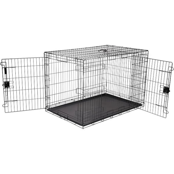 Amazon Basics Portable Metal Dog Crate Large Double Door