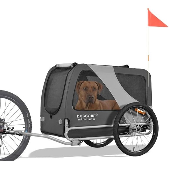 DOGGYHUT® Premium X Large Pet Bike Trailer Up to 100 lbs (Gray)
