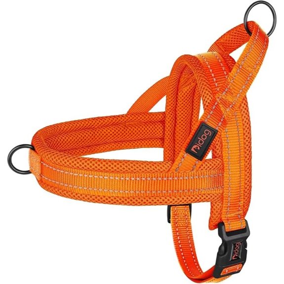 Didog No Pull Dog Harness for Large Dogs Breathable Mesh Padded Orange L