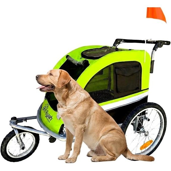 Booyah Large Pet Bike Trailer Dog Stroller with Shocks