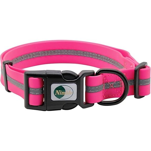 Nimble Reflective Waterproof Dog Collar (Large Pink)