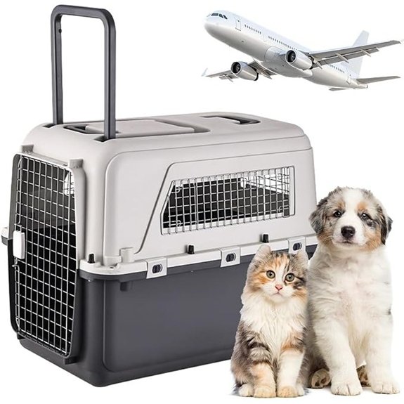Large Dog Crate Pet Carrier with Trolley Style Design