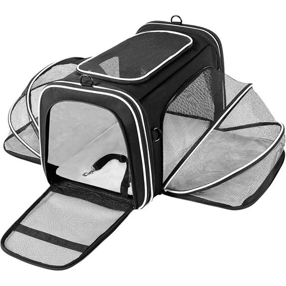 TSA Approved Expandable Pet Travel Carrier – X‑Large Black & White