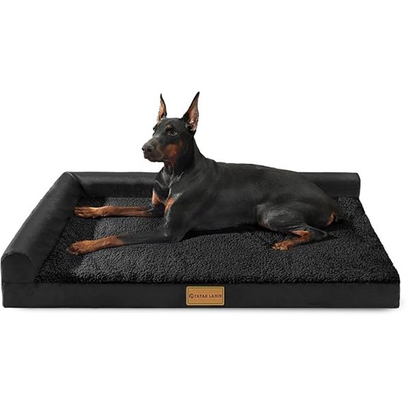 Patas Lague Orthopedic Large Dog Bed Washable Pet Sofa Bed 36''X24'' Black