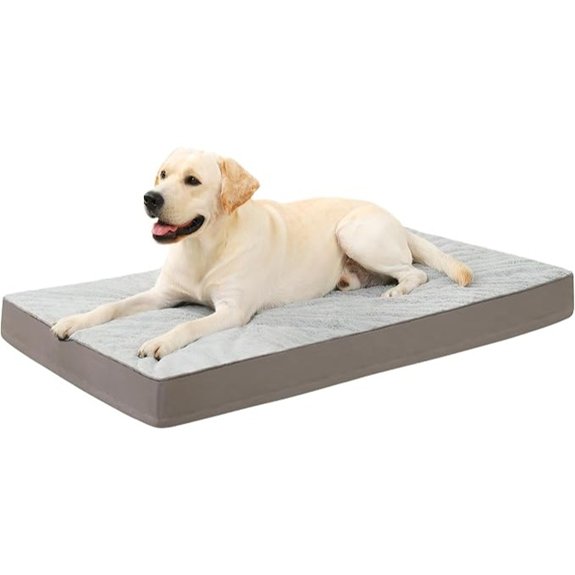 KSIIA Orthopedic Dog Bed for Large Dogs with Waterproof Lining Grey 35x22