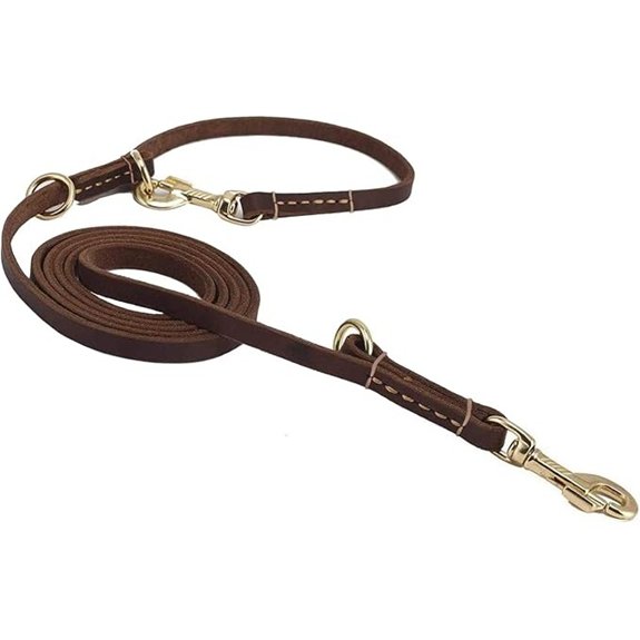 Multi‑Function 8ft Genuine Leather Hands‑Free Dog Leash