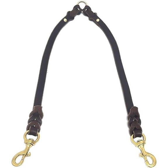 Genuine Leather Braided Dog Leash Coupler