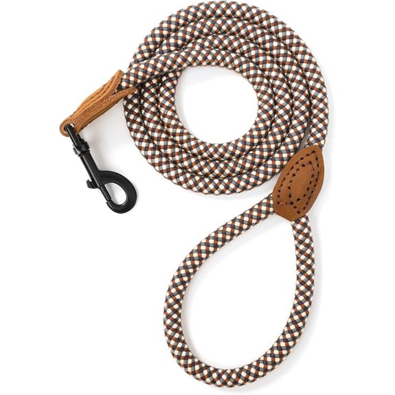 Mile High Life Dog Leash with Genuine Leather-Wrapped Ends 4/5/6FT