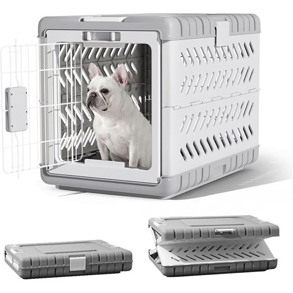 28 in Handle Basic Dog Crate for Indoor Use Pet Kennel Cage Light Grey