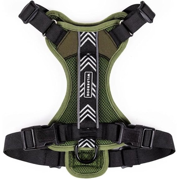 Wilderdog Lightweight Dog Harness with Reflective Straps - Medium - Olive