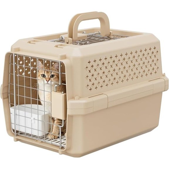 RIZZARI Dog Travel Carrier Crate: Lightweight Handle Ventilated Design