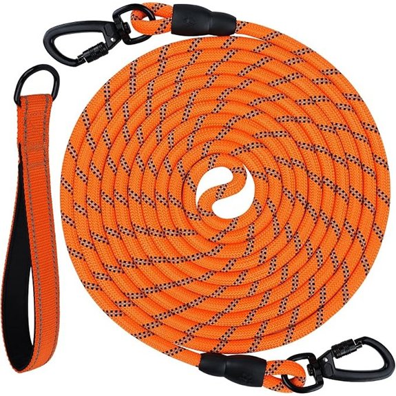 Joytale Long Dog Leash for Yard Tie Out & Recall Training Orange 30FT