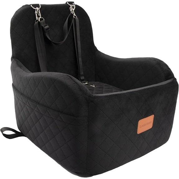Lealchum Dog Booster Car Seat (Medium Black)