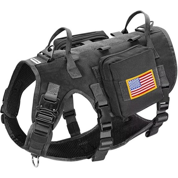Forestpaw Tactical Dog Harness for Medium Dogs,Service Dog Vest,M,Black