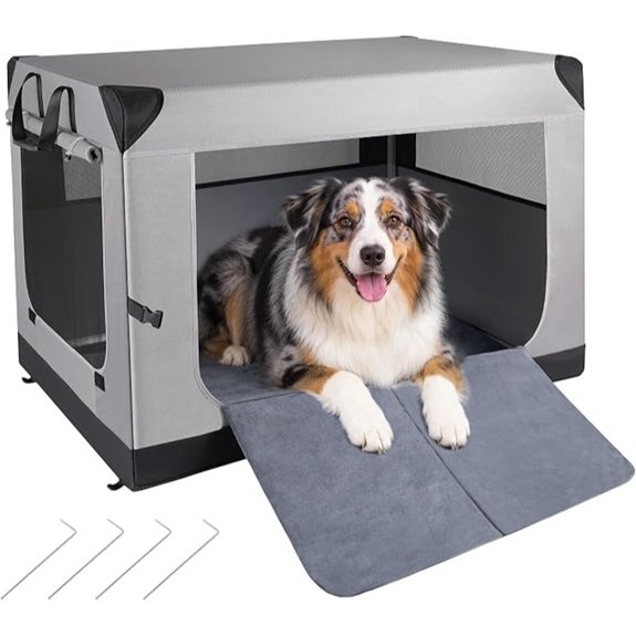 36 Inch Collapsible Dog Crate for Medium-Large Dogs Grey