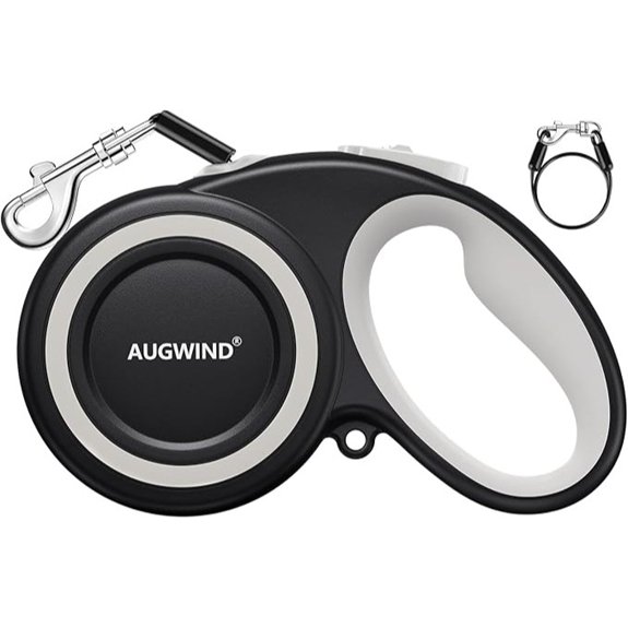 Retractable Dog Leash with Stainless Steel Cable (Medium White)