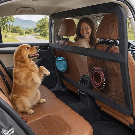 Dog Car Divider with Mesh & Metal Frame