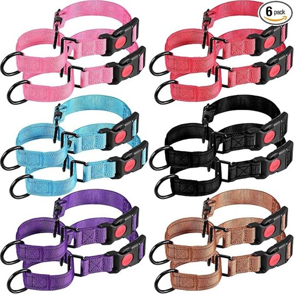 Sanwuta Multicolor Nylon Martingale Dog Collar Adjustable 6 Pcs