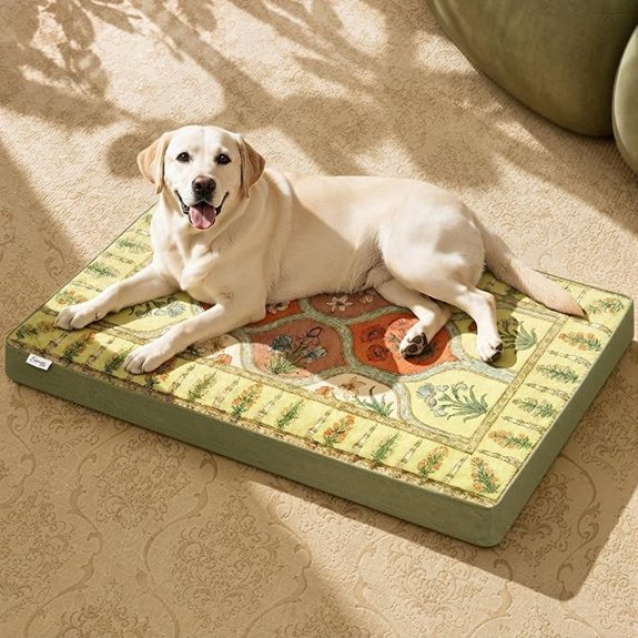 Exsnugy Orthopedic Washable Dog Bed Boho Crate Pet Pad for Medium Dog 35in