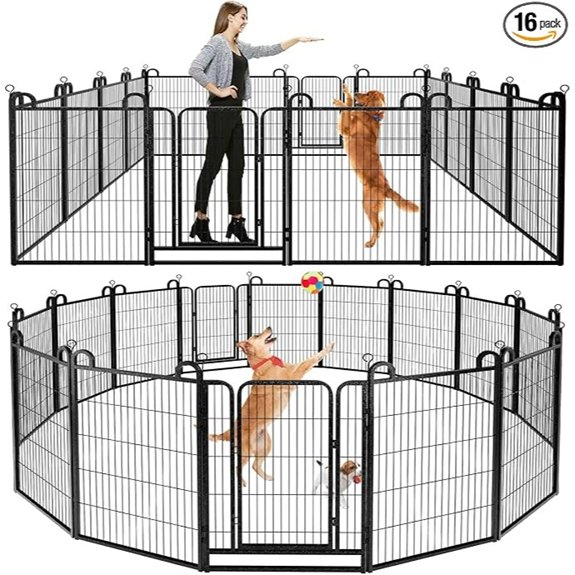Dog Playpen Outdoor 16 Piece Panels Heavy Duty Dog Fence 40 Height