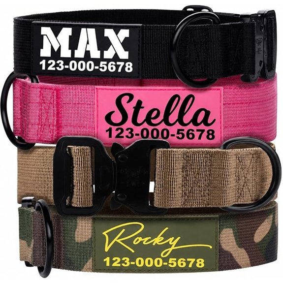 Premium Tactical Personalized Dog Collar with Name & Phone