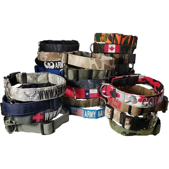 Custom Embroidered 1Dog Collars with 1 Logo Option Plastic & Metal Buckles