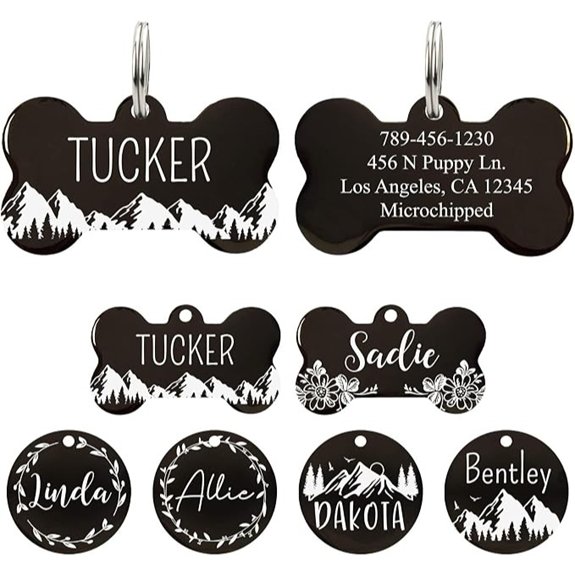 Ultra Joys Custom Dog Tag Personalized Pet Name Tag - Large Bone Mountain