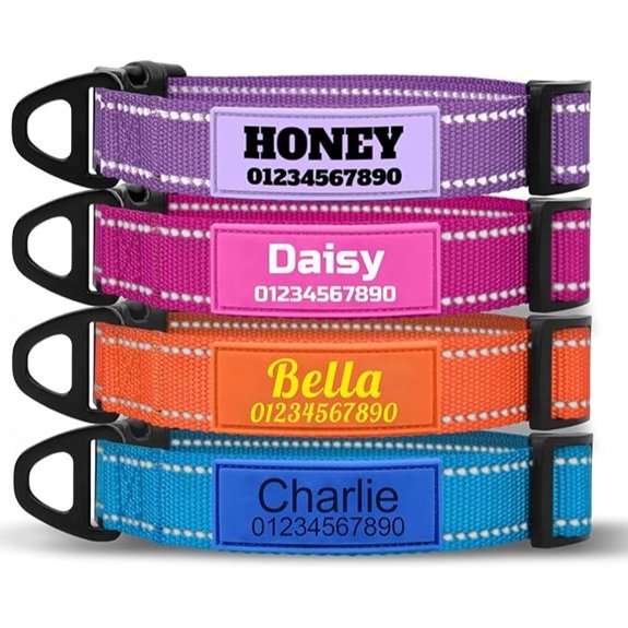TagME Personalized Dog Collar with Name Reflective Small to Large Dogs