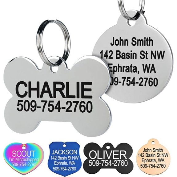 GoTags Stainless Steel Pet ID Tags Personalized Dog Tags and Cat Tags