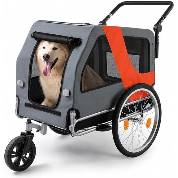 2-in-1 Pet Bike Trailer & Stroller 165lbs Carrier