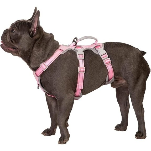 Huntboo Escape Proof Reflective Dog Harness for Medium Dogs (Pink)