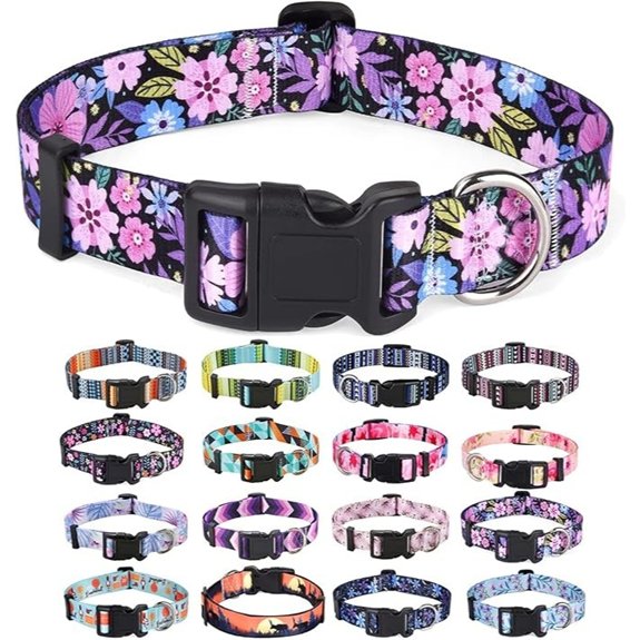 pink floral dog collar
