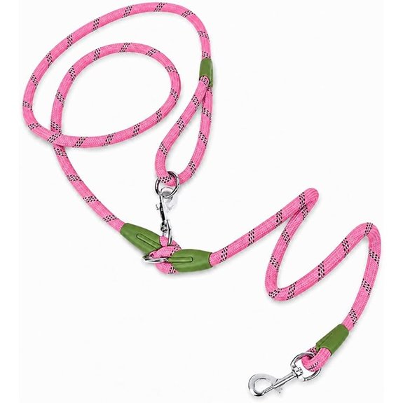 Hands-Free Reflective Dog Leash for Hiking (Pink)