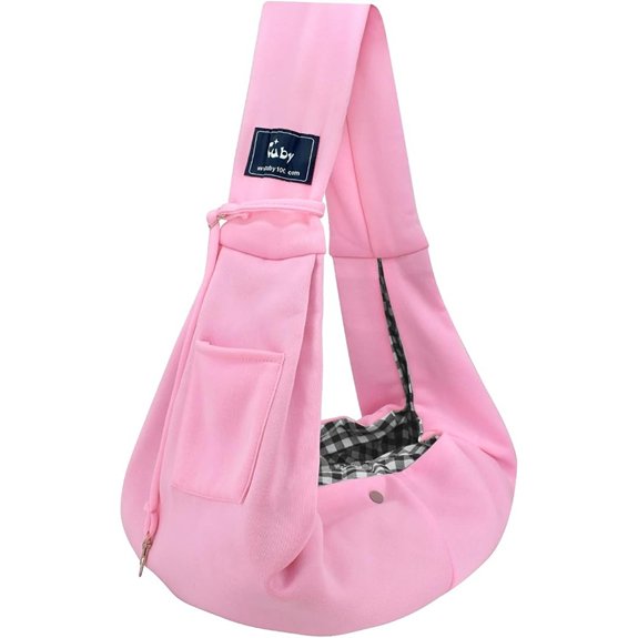 CUBY Reversible Pet Sling Carrier – Hands‑Free Papoose Bag (Pink)