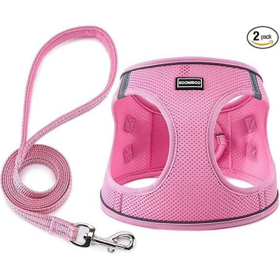 Dog Harness with Leash Set Step-in Adjustable Puppy Pet Vest Pink XS