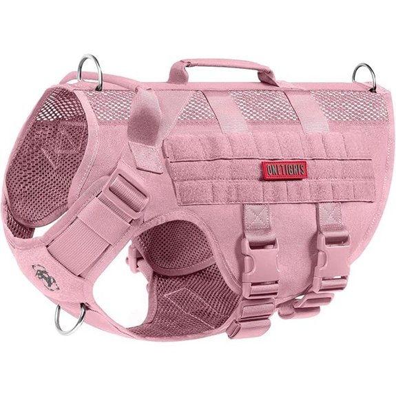 OneTigris Tactical Small Dog Harness with Handles (Pink)