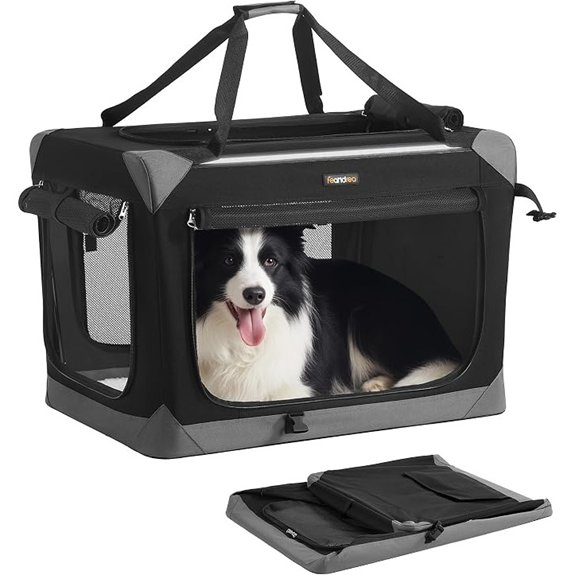 Feandrea Collapsible Dog Crate Portable Pet Travel Crate 30 Inches