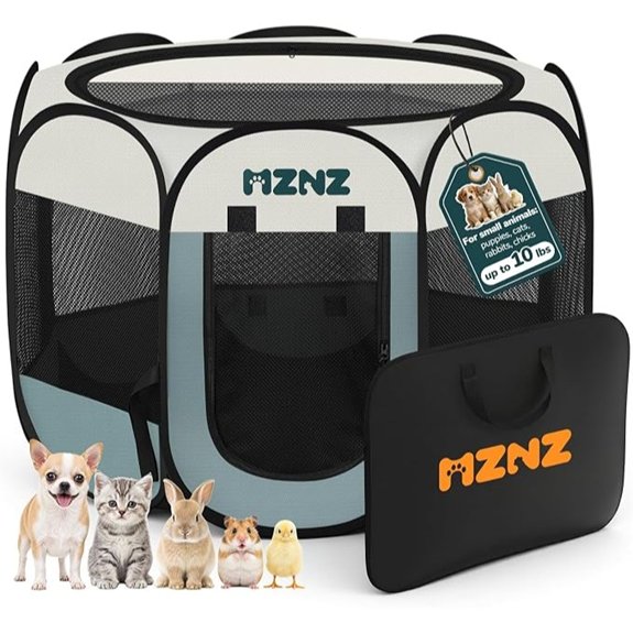 Portable Dog & Cat Playpen Tent with Carrying Case Grey
