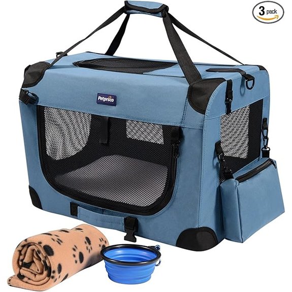 Petprsco Portable Collapsible Dog Crate 24 Soft Dog Crate for Car Travel