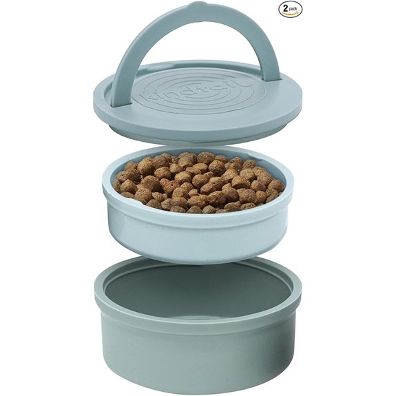 KindTail Portable Dog Travel Bowls (Set of 2)