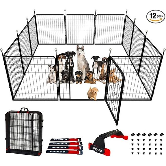 Portable Dog Play Pen with Two Doors (32)