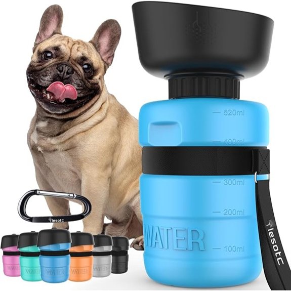 Lesotc Portable Dog Water Bottle with Bowl