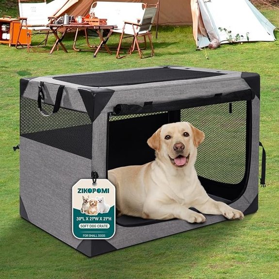 Zikopomi 30 Inch Portable Soft Foldable Dog Crate 30 L x 21 W x 21 H
