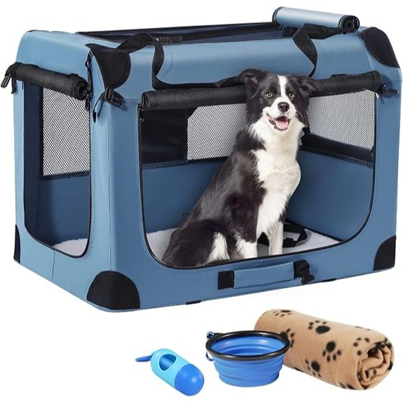 Petprsco Portable Dog Crates for Medium Dogs 32x23x23 Travel Dog Crate