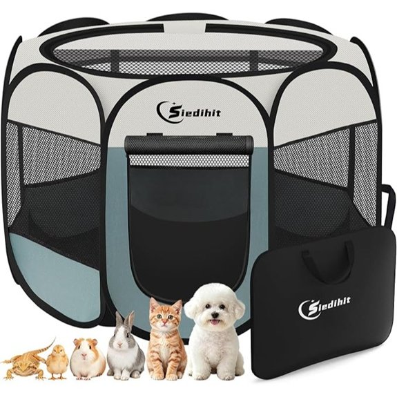 Siedihit Portable Dog Cat Playpen with Carrying Case