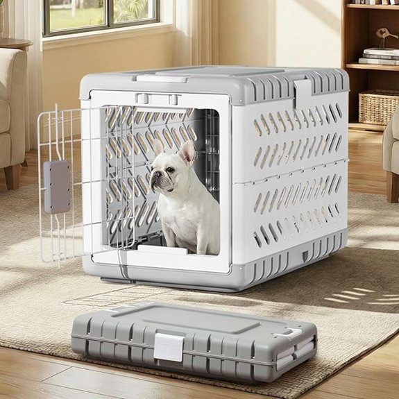 Collapsible Medium/Small Dog Crate with Wheels