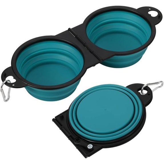Collapsible Dog Bowls Small Portable Travel Dog Bowls(Dark Green)