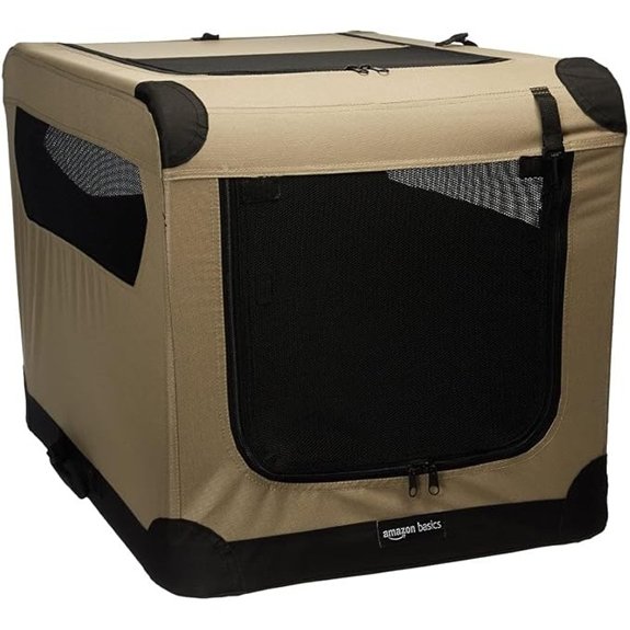 Amazon Basics Portable Folding Soft Dog Crate Medium (Tan)